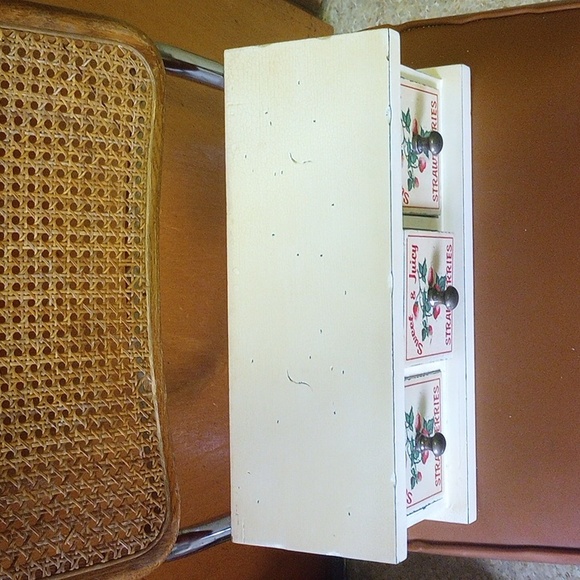 NWT Lucy Hatch Strawberry Storage Cabinet for Table or Wall, 3 Drawers - Picture 8 of 12